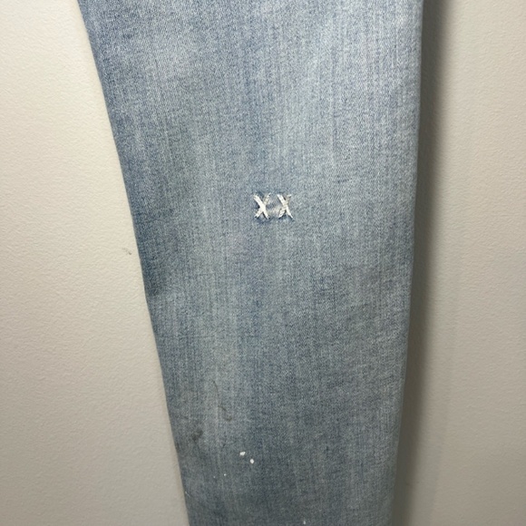 Cult of Individuality Men's Rocker Slim Fit Jeans Blue Paint Splatter Punk 34x33 - Picture 15 of 16